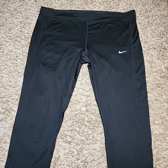 Nike Dri-Fit Power Essential Running Crop Leggings Women’s 1X Black - Picture 2 of 8